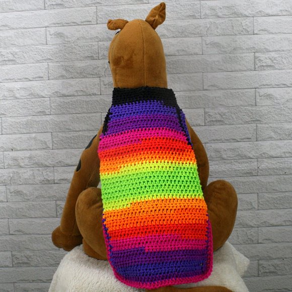 Hand Crafted Other - HAND CRAFTED Dog Sweater Coat Colorful Bright Stripe Crocheted Small